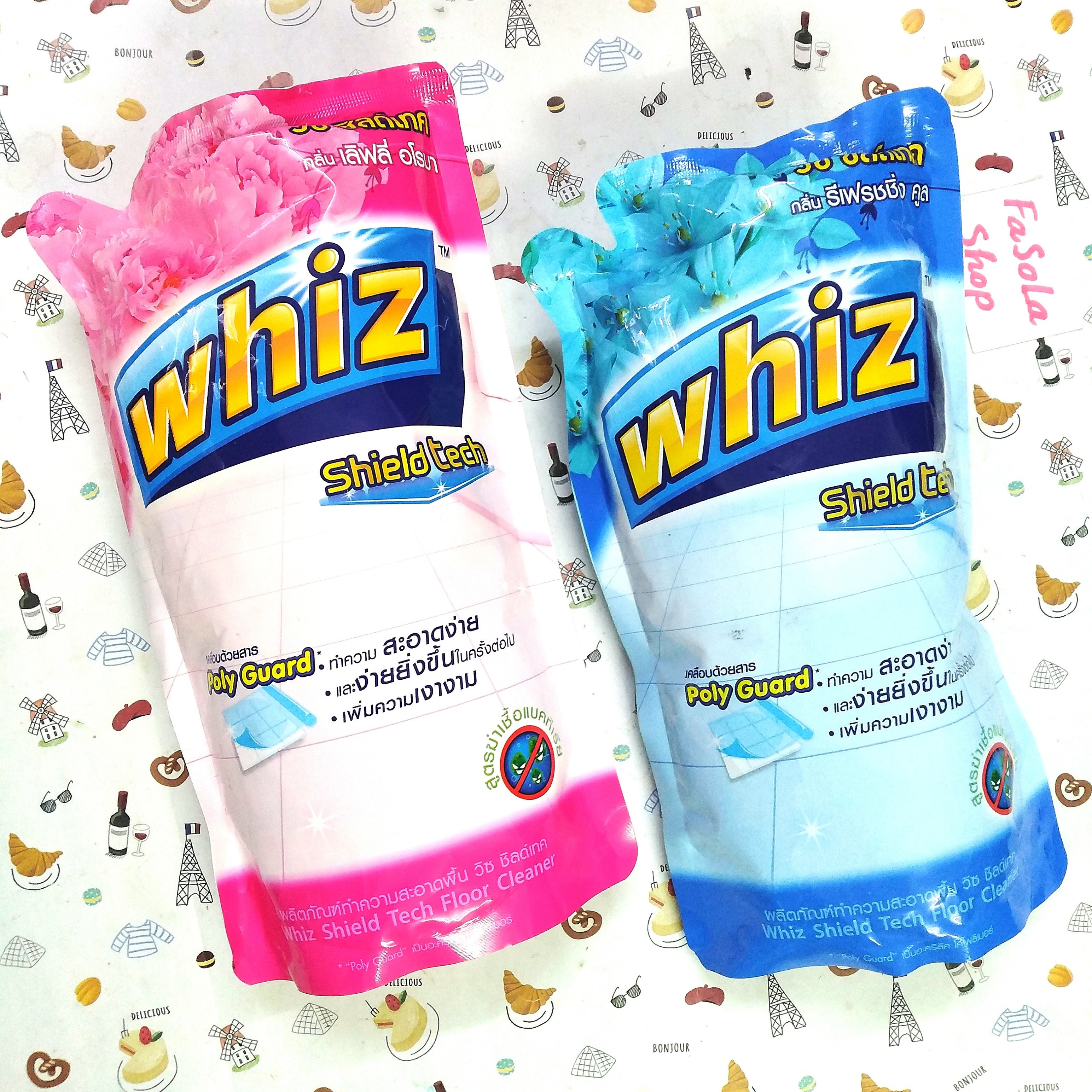 Nước lau sàn diệt khuẩn WHIZ túi 800ml Thái Lan shield tech floor cleaner liquid refill