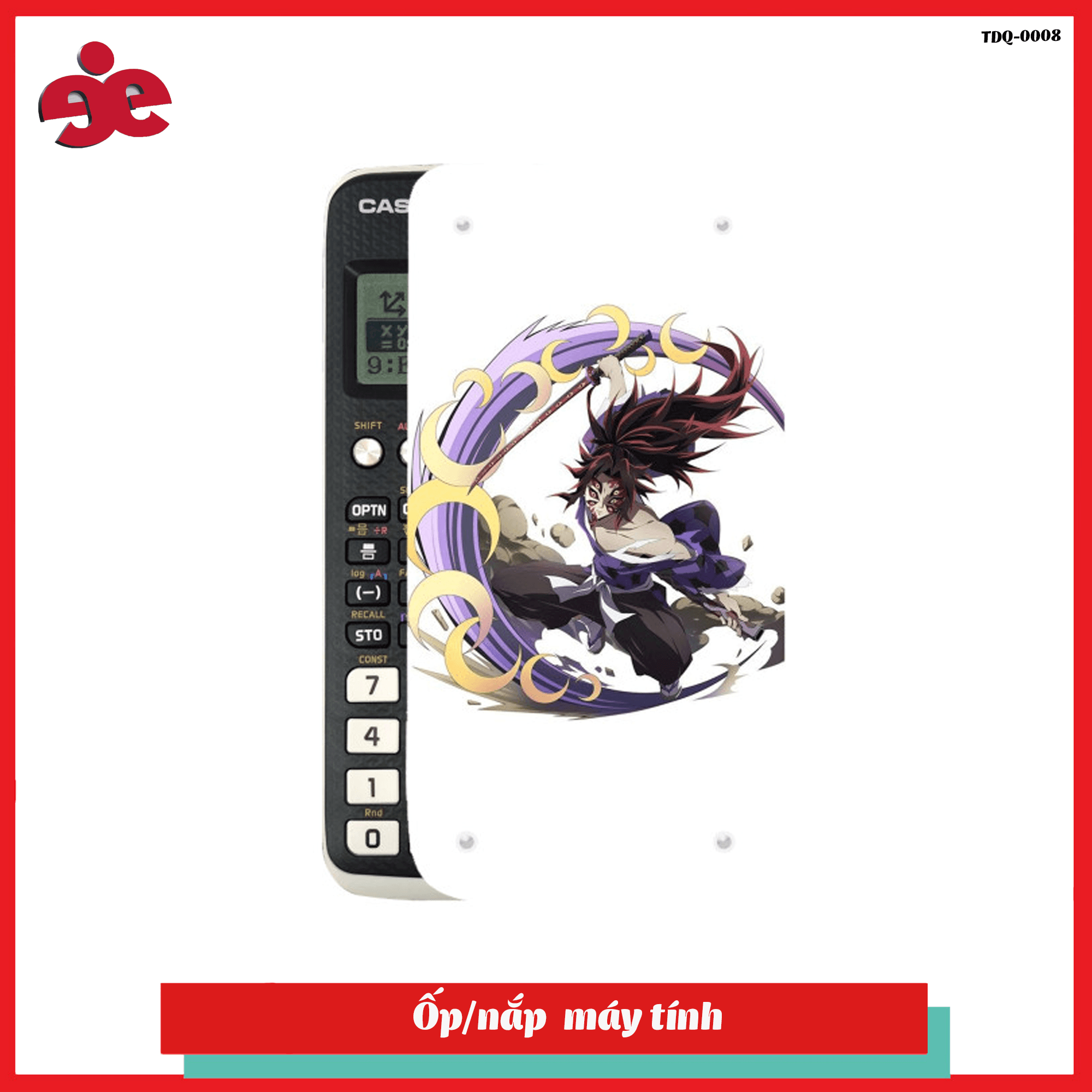 Nắp máy tính Casio 580 thanh gươm diệt quỷ - NHẬN IN ỐP NẮP THEO YÊU CẦU TDq-008
