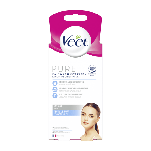 Hộp 20 miếng dán tẩy lông vùng mặt Veet Pure - Đức