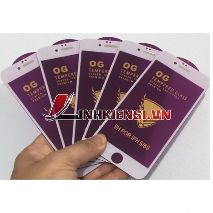 Cường lực thay thế cho iphone 6s màu trắng loại og màu tím