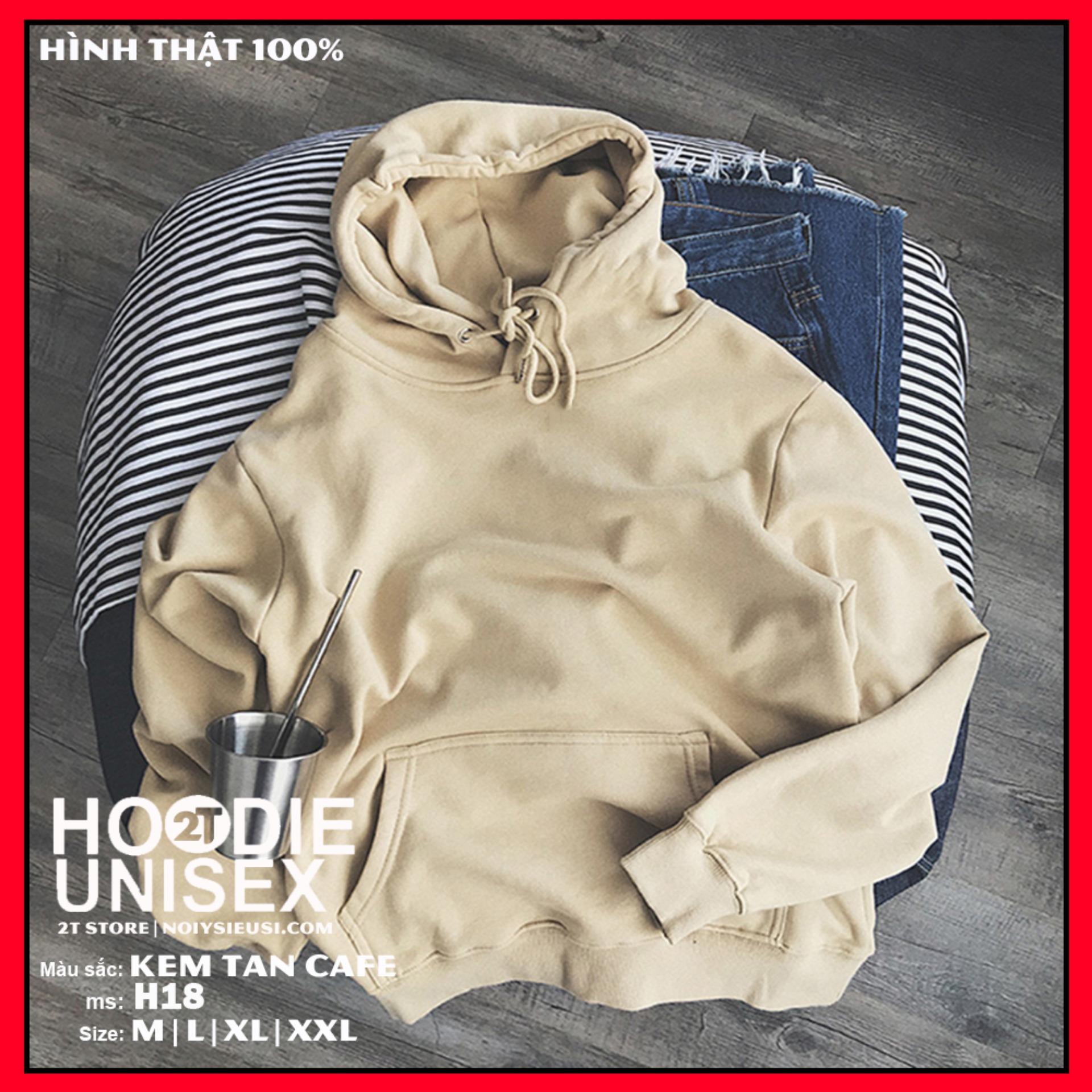 [4.4 HOÀN TIỀN 15%][HCM]ÁO NỈ BÔNG HOODIE UNISEX TRƠN - XỎ NGÓN CÁI - NÓN 2 LỚP - ÁO ĐẸP LOẠI 1 CAO CẤP (KEM)
