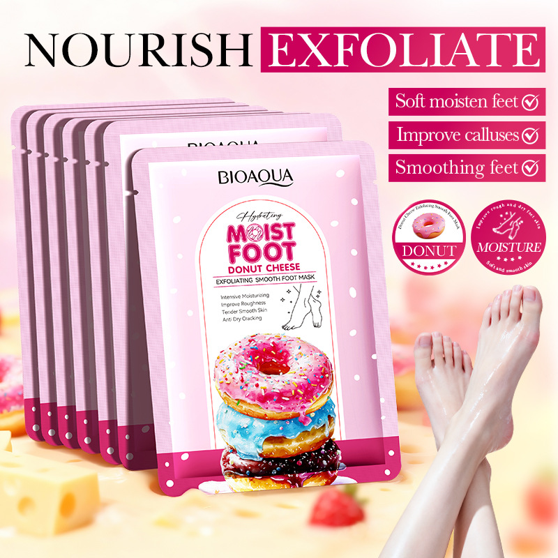 Tất cả bằng tiếng Anh BIOAOUA Mặt Nạ Chân Tẩy Tế Bào Chết và Làm Mềm Bằng Phô Mai Donut   Mặt nạ chân mùa thu và mùa đông, thương mại ngoại quốc, bán buôn