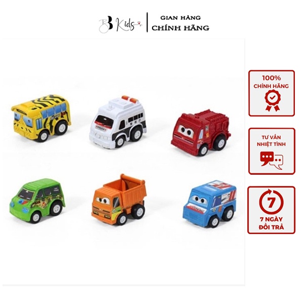 Đồ chơi ô tô bb kids set 6 ô tô mini chạy đà