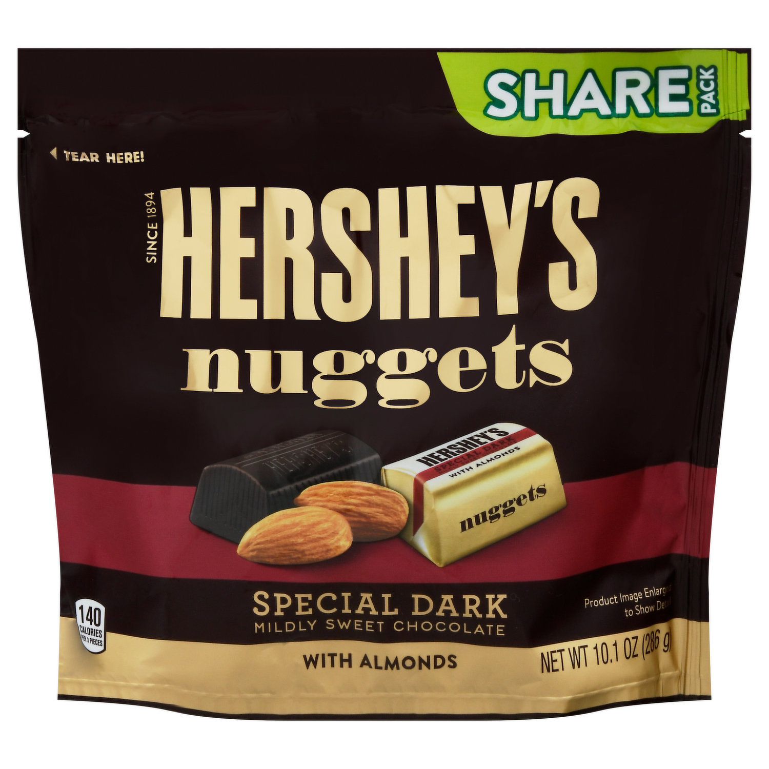 [HCM] Socola Hershey's Nuggets vuông đắng nhân hạnh nhân (mẫu mới 286g)