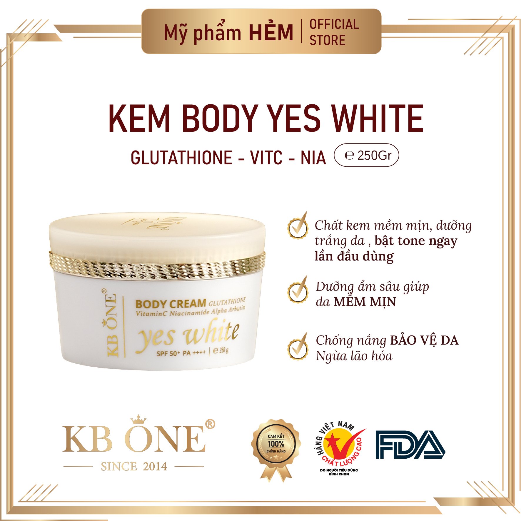 Kem Body Yes White Dưỡng Trắng Ngày & Đêm ( Kèm Tắm Trắng Cafe 100g )