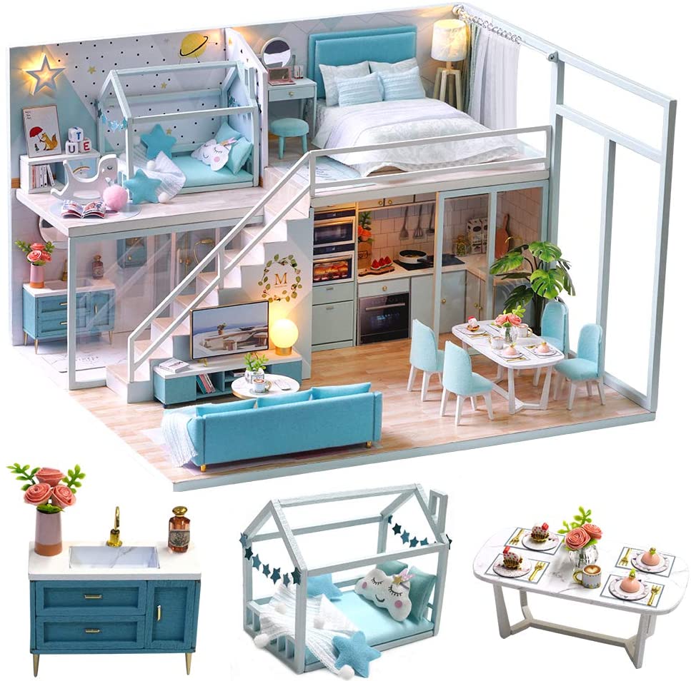 Mô Hình Đồ Chơi Thủ Công Lắp Ráp Nhà Gỗ Búp Bê DIY - Poetic Life L028 Tặng Keo Sữa