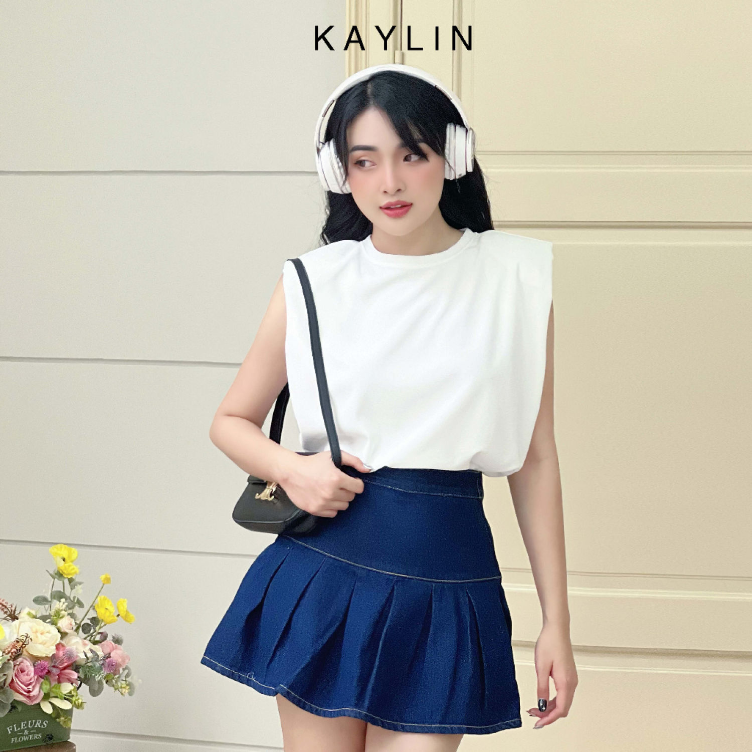 Chân váy jean xoè phong cách kaylin - n1999