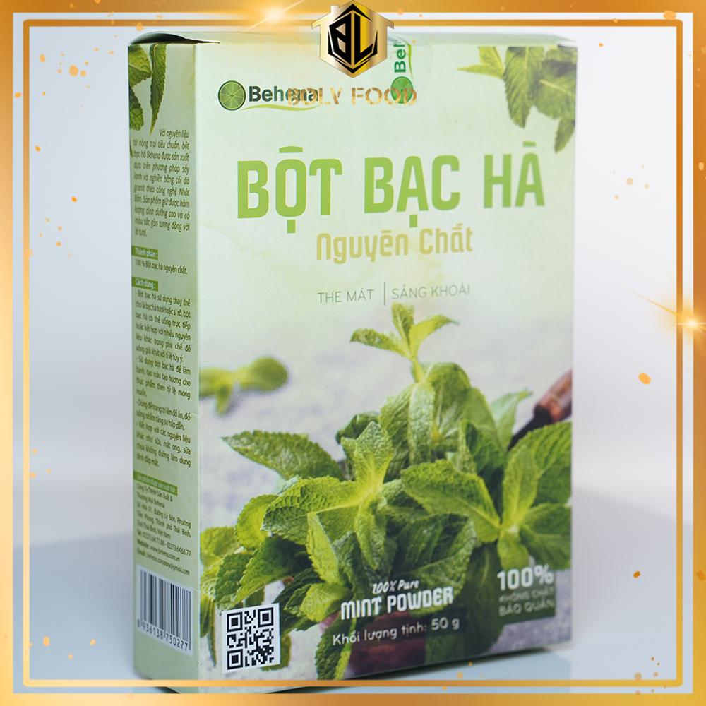 Bột bạc hà nguyên chất Behena - The mát sảng khoái giảm mụn làm đẹp da 50Gr