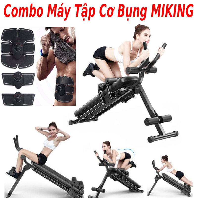 Ghế máy tập cơ bụng lưng tay ngực eo hông đa năng 4.0 MIKING AB Gym chính hãng - Thế hệ ghế máy tập cơ bụng tiên tiến nhât - Tặng kèm máy tạo cơ bụng EMS