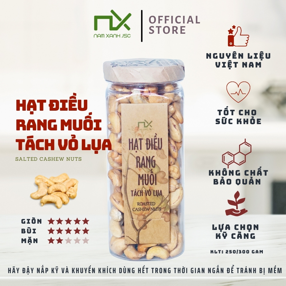 Hạt Điều Tách Vỏ Lụa 250g (300g)/ Roasted Cashew Nuts – Skinless 250g (300g)