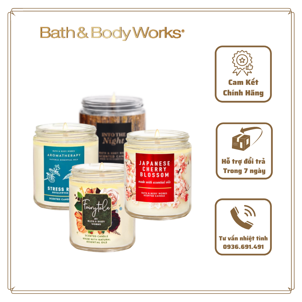 Nến thơm Bath and Body Works 1 bấc hàng USA