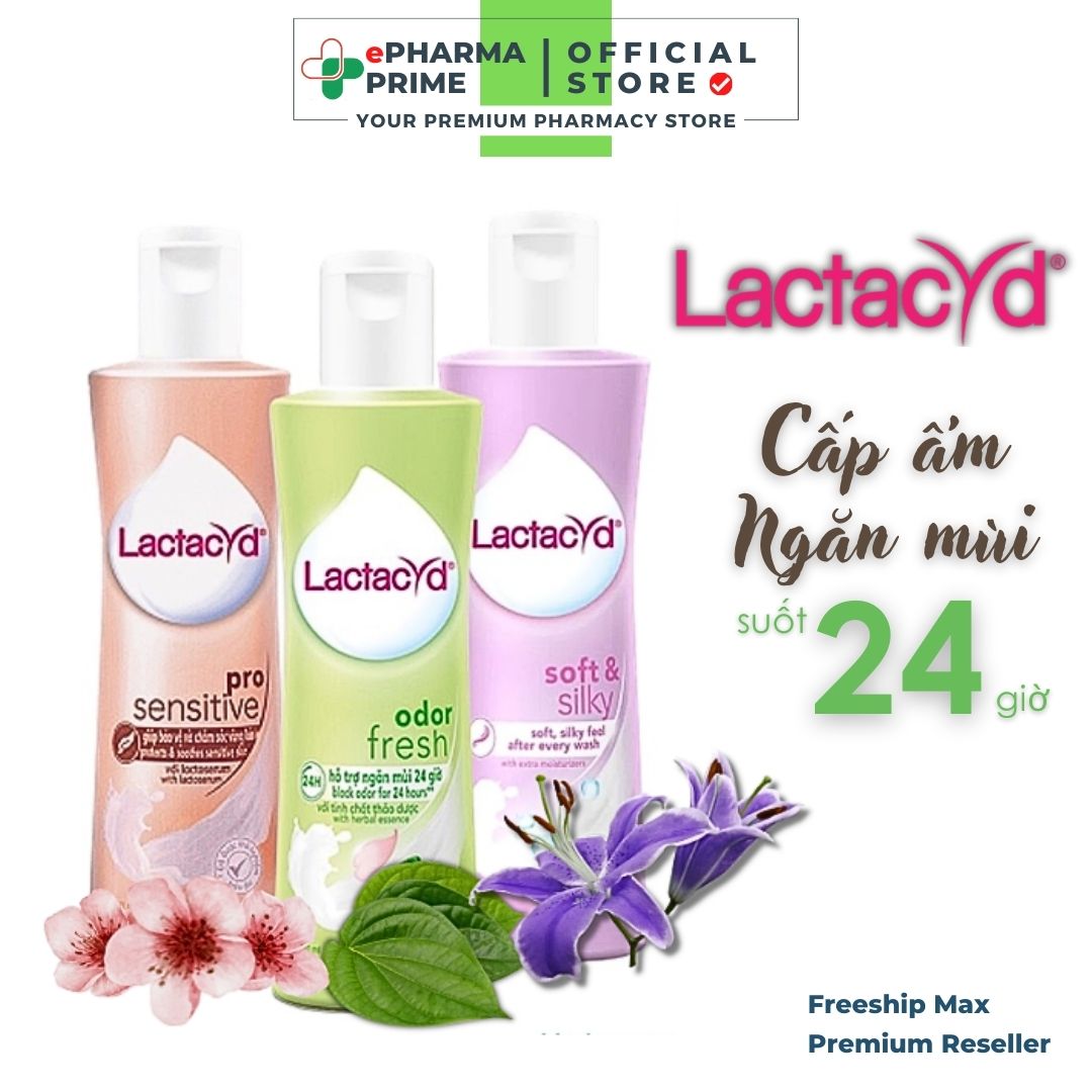 Lactacyd dung dịch vệ sinh - dung dịch vệ sinh phụ nữ lactacyd cân bằng độ ph, ngăn mùi vùng nhạy cảm