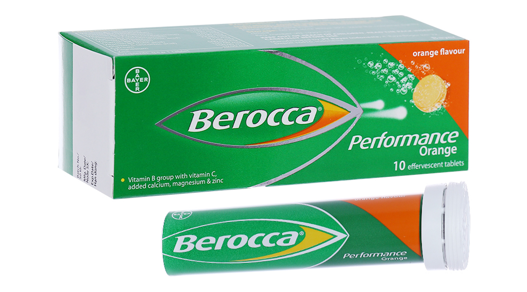 COMBO 2 TUÝP sủi bọt Berocca Performance bổ sung vitamin, tăng đề kháng
