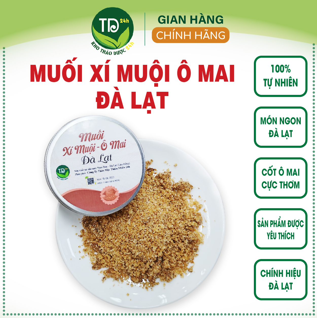 Muối ô mai (xí muội) Đà Lạt, dùng ăn kèm với các món trái cây chua như cóc, xoài, ổi, đặc biệt là làm dâu tây lắc I Kho Thảo Dược 24h