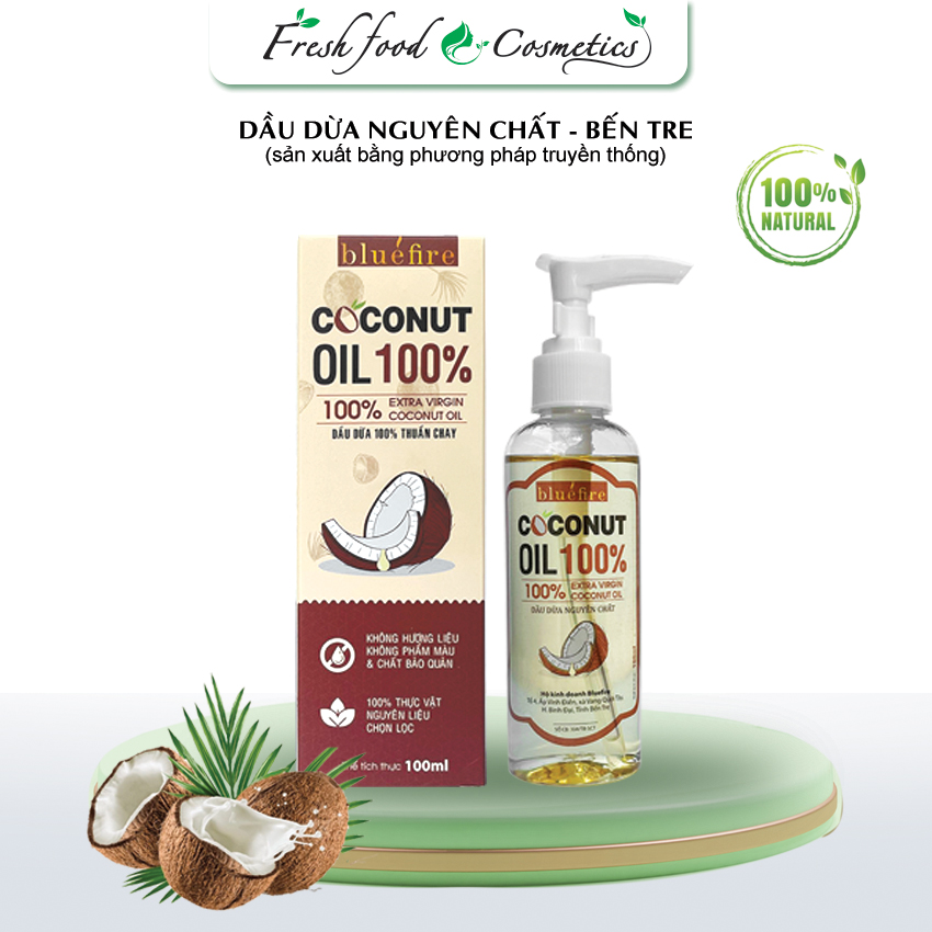 Dầu Dừa nguyên chất 100% nhà nấu lọ 100ml dưỡng da - tóc -môi- mi mờ rạn da, nấu ăn-  an tâm sử dụng cho mẹ  và bé - fresh_-food-cosmectis