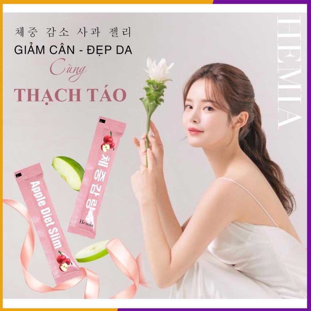 COMBO 1 LIỆU TRÌNH 3 HỘP Giảm cân thạch táo Hemia, Hàng chính hãng Hemia Hàn Quốc 100%