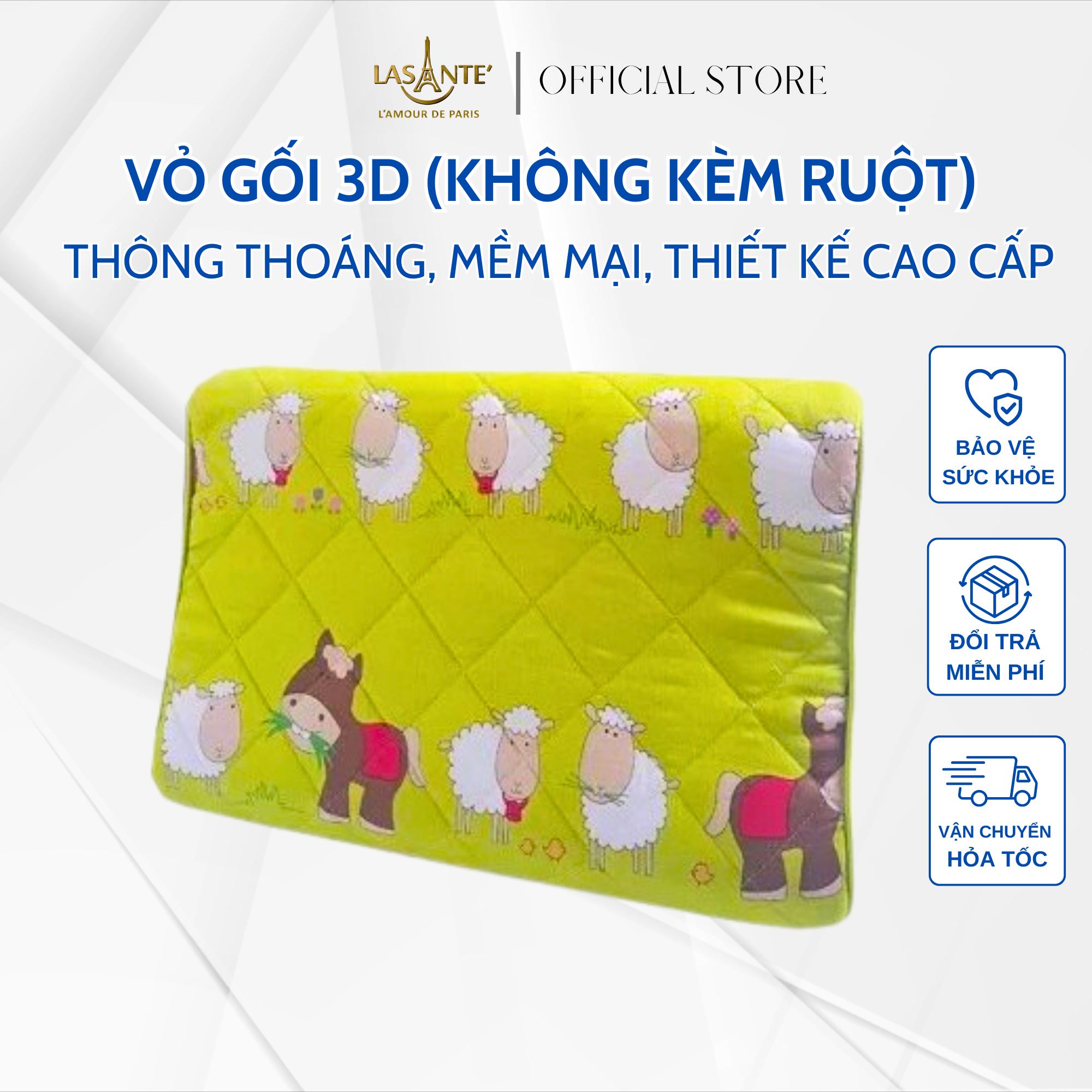 Vỏ gối 3D Springg thông minh trẻ em - người lớn