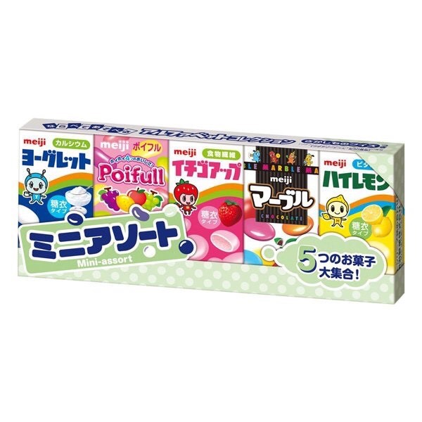 Sữa chua khô Meji 5 vị trái cây, soda, socola, cam, dâu, vị thập cẩm