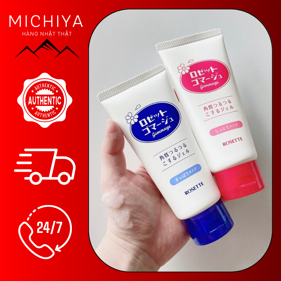 Gel tẩy tế bào chết Rosette Gommage 120g, Gel tẩy da chết Rosette Nhật Bản