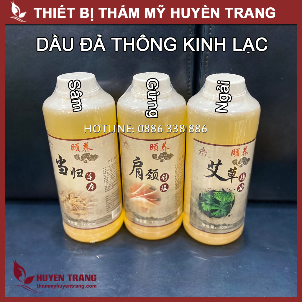 Dầu Massage Cao Cấp Đả Thông Kinh Lạc Trong Spa Đông Y: Gừng, Ngải Cứu, Sâm - Thẩm Mỹ Huyền Trang NANOCEE