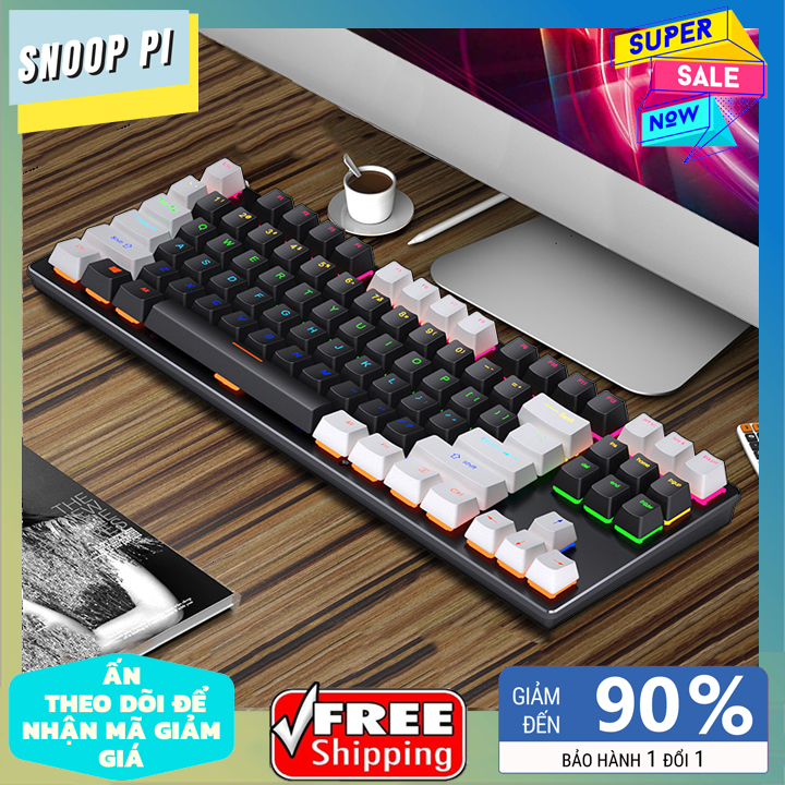 Bàn phím cơ K550 Blue Switch 87 phím tiêu chuẩn , bàn phím cơ RGB phù hợp với chơi game và làm việc , bàn phím cơ dùng cho PC,laptop...