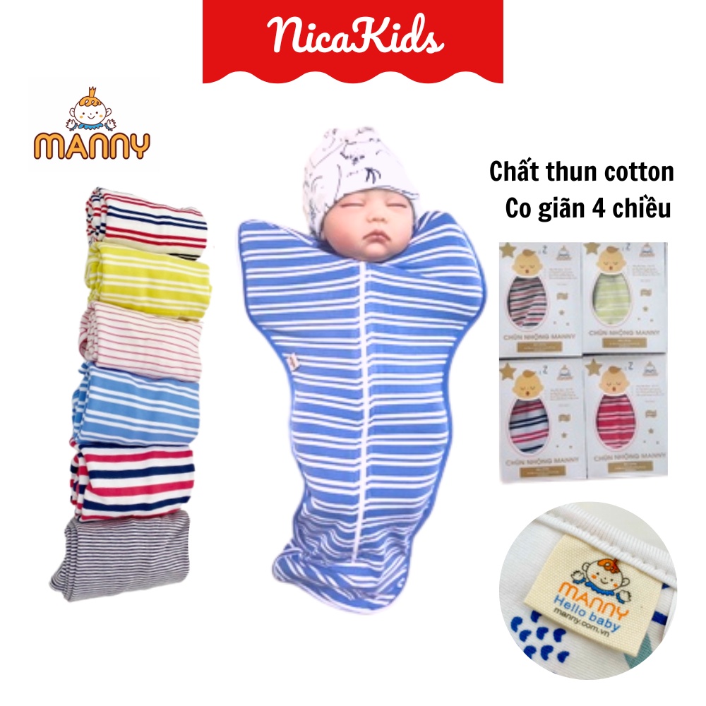 Ủ nhộng Manny cao cấp chất mỏng mát mùa hè cho bé