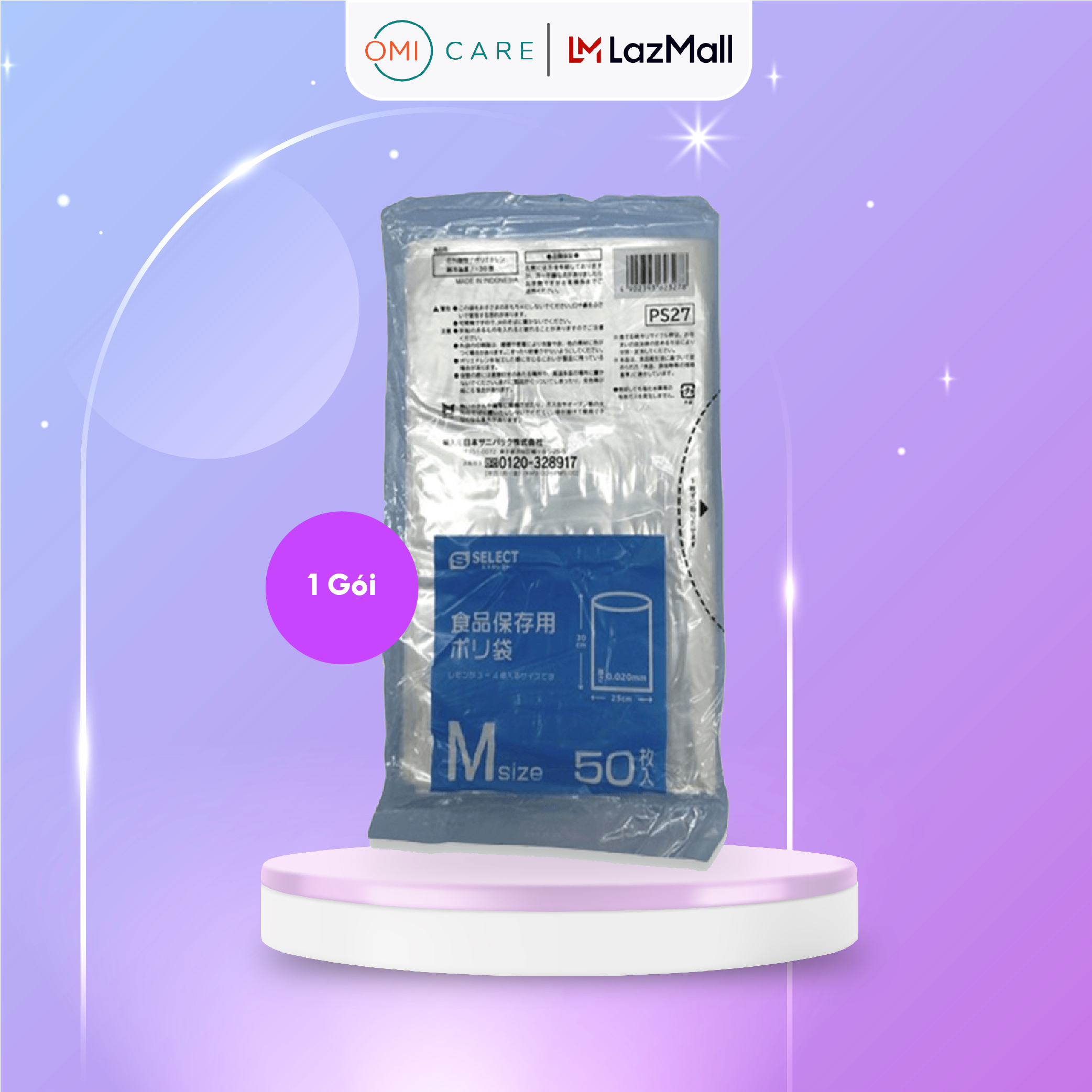 Túi Nhựa Bảo Quản Thực Phẩm S Select Nhật Bản Size M (50 Chiếc/Túi)