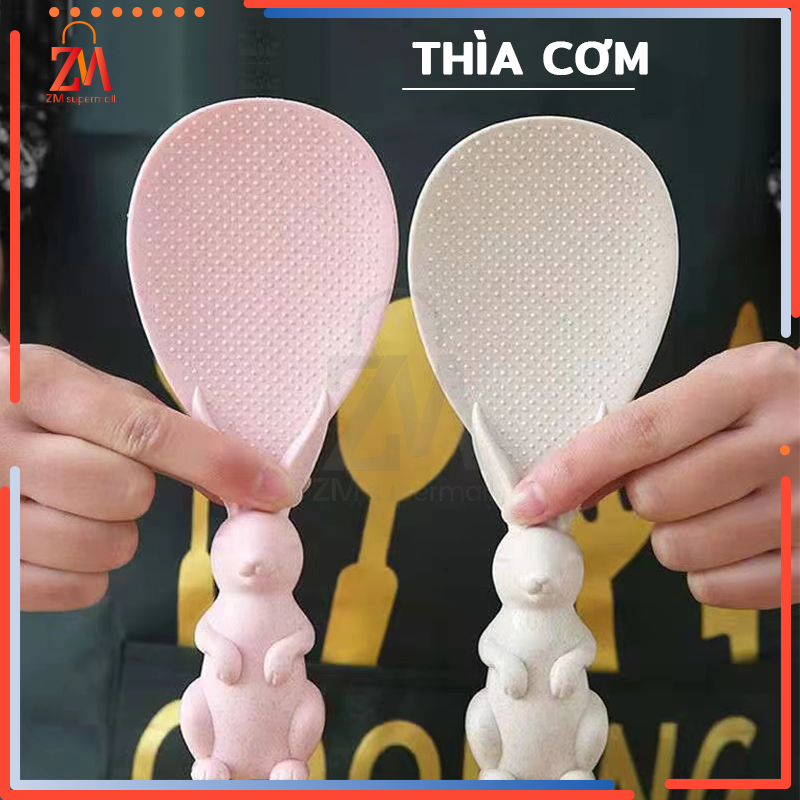 Muỗng đơn cơm, thìa cơm,muôi xới cơm chống dính hình thỏ dễ thương Muôi xới cơm hình thỏ Vá Thìa Xới Cơm Lúa Mạch Hình Thỏ Đứng Dễ Thương Tiện Lợi An Toàn