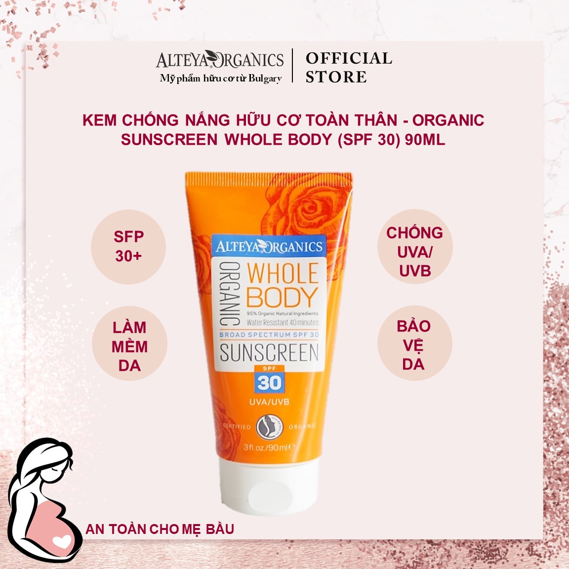 Kem Chống Nắng Hữu Cơ Toàn Thân - Organic Sunscreen Whole Body (SPF 30) 90ml