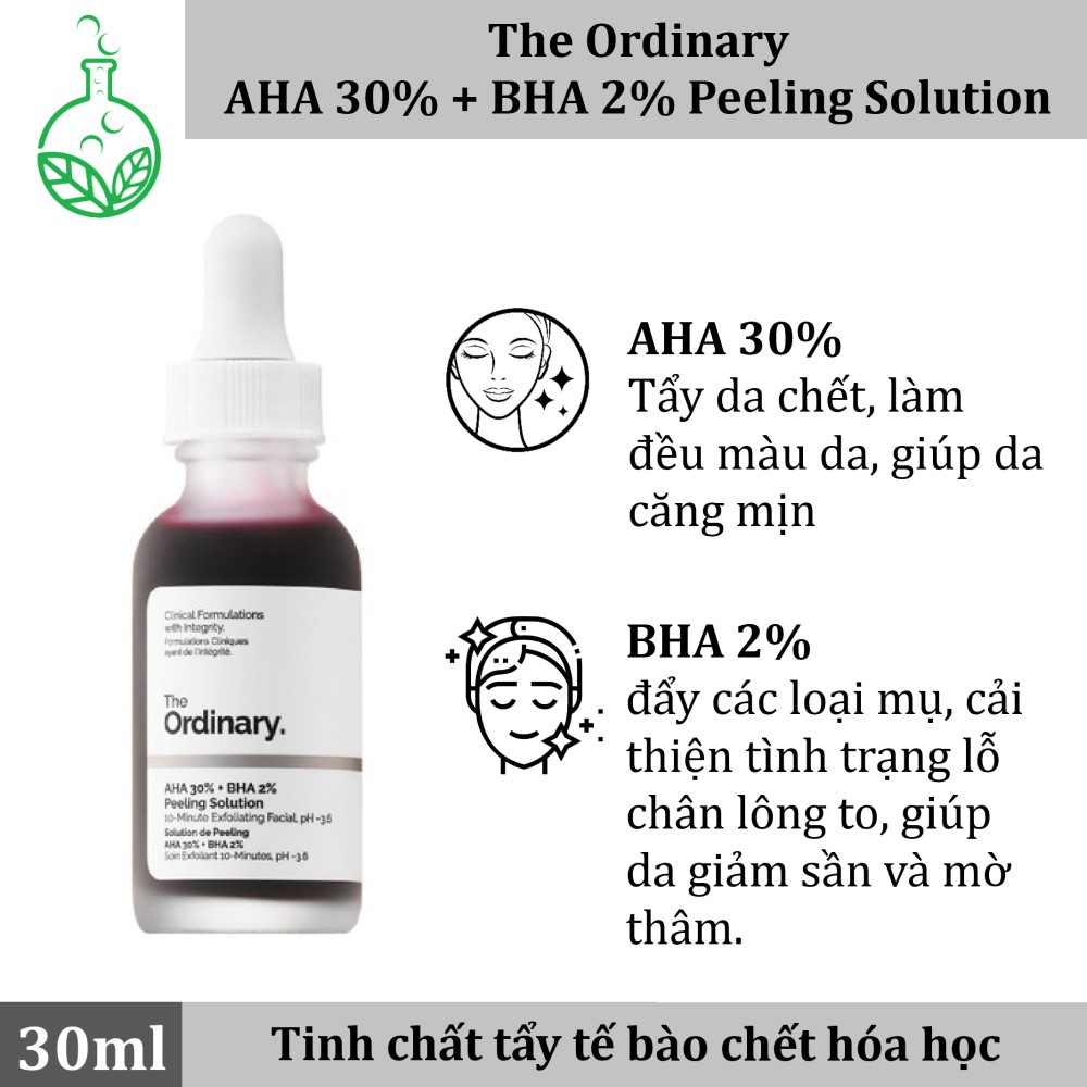 The Ordinary AHA 30% + BHA 2% Peeling Solution - Tinh chất tẩy tế bào chết hóa học