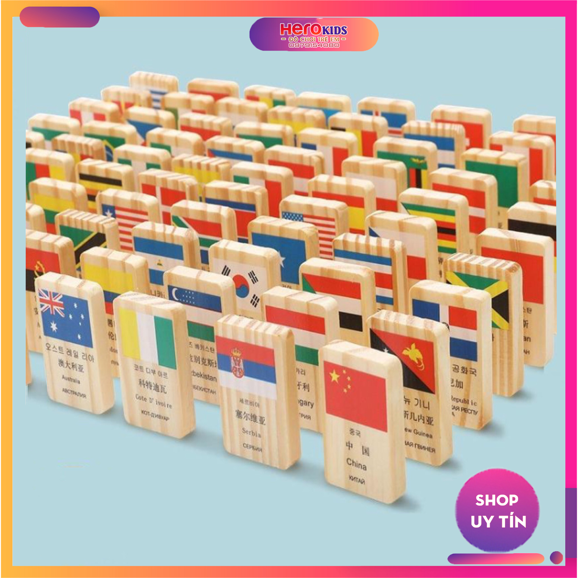100 cờ domino các quốc gia