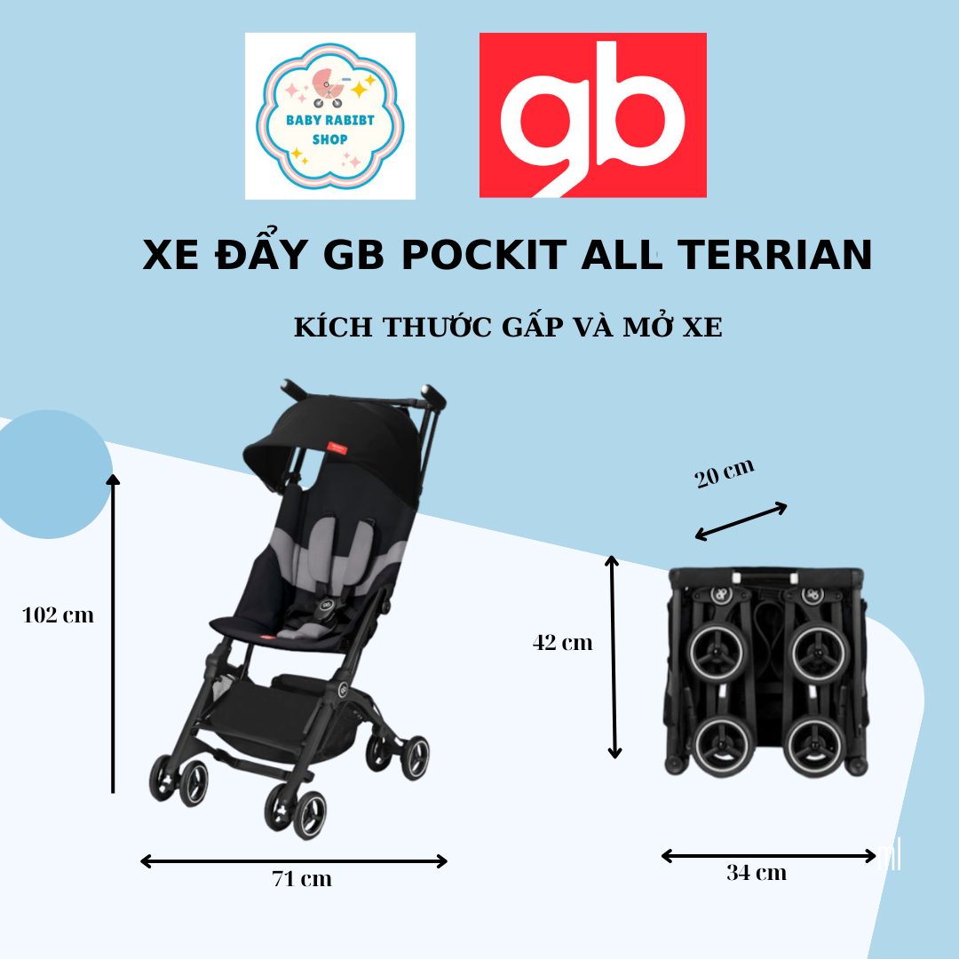 Xe đẩy gấp gọn cho bé GB Pockit All Terrain