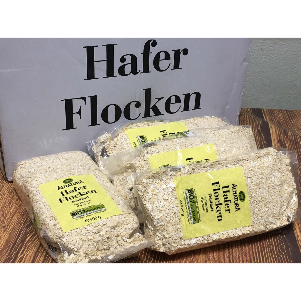 Yến Mạch Nguyên Chất Hafer Flocken gói 500g - dùng làm bánh, đậu hủ non