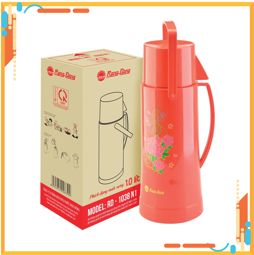 PHÍCH NƯỚC GIỮ NHIỆT RẠNG ĐÔNG RD 1038-N1 1.0 LÍT