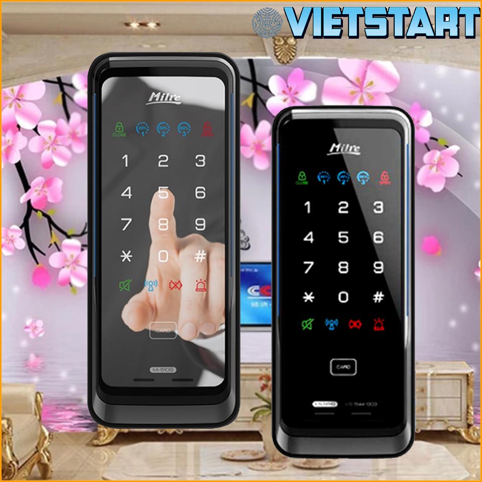 Khóa thông minh Hàn Quốc Milre K5-51S mở khóa bằng mật khẩu, thẻ từ và chìa cơ phù hợp cho khách sạn, chung cư, nhà&nhà trọ
