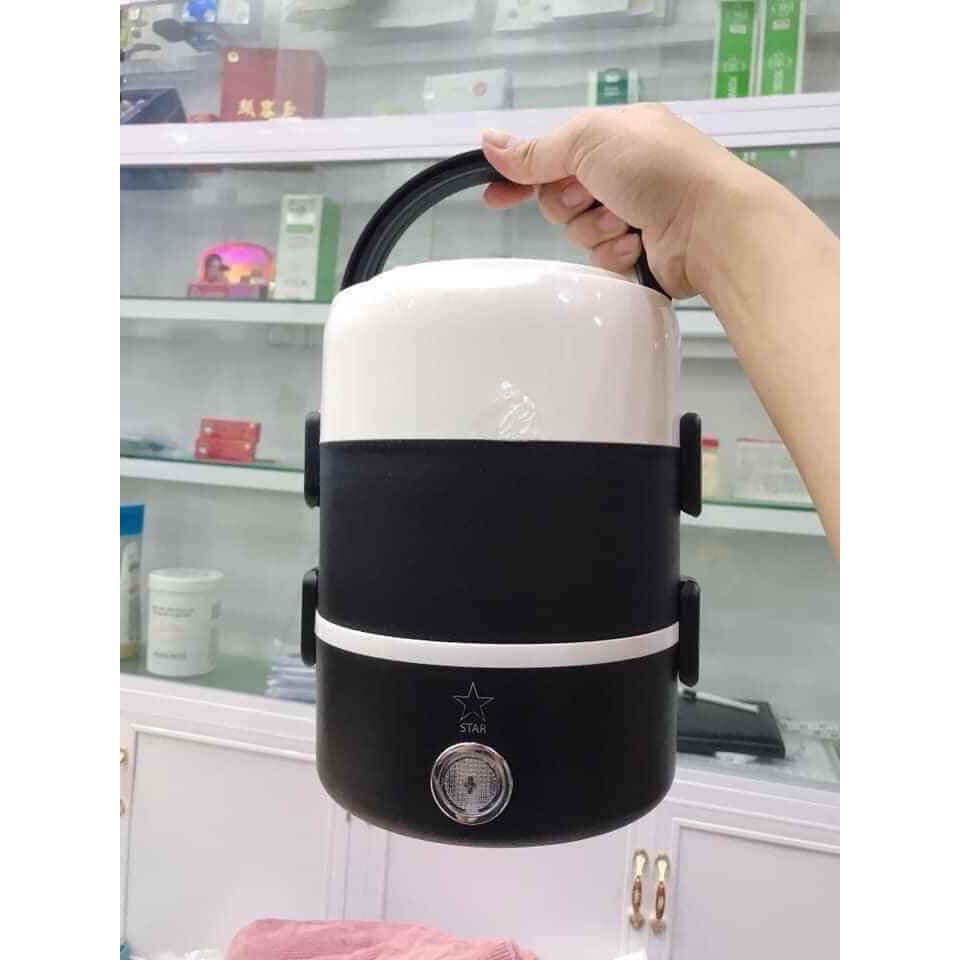 Hộp cơm hâm nóng, hộp cơm giữ nhiệt, hộp cơm cắm điện 3 tầng Start - Cặp lồng giữ nhiệt mang cơm trưa dành cho dân văn phòng, nóng nhanh, nhỏ gọn tiện lợi