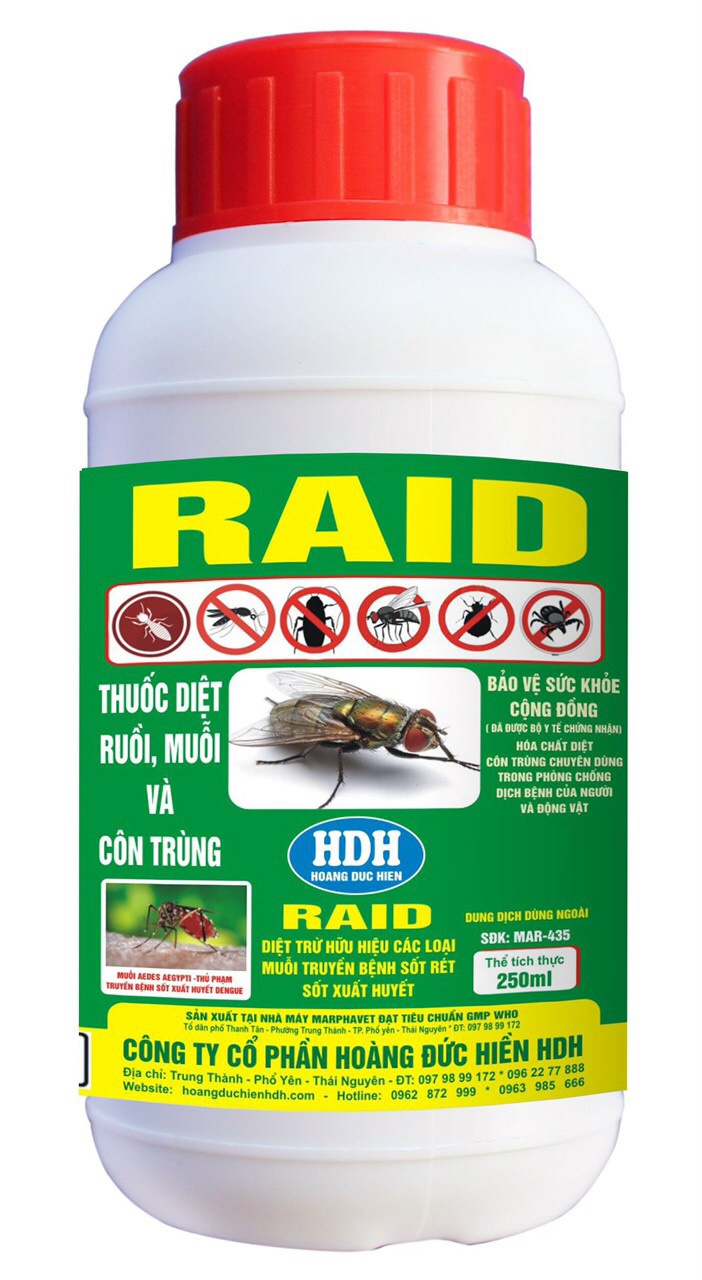 RAID 50ml  không còn lo ruồi, muỗi, kiến, gián, ve, rận