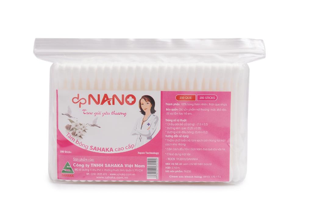 ( Giá sỉ, bán buôn ) Combo 10 gói tăm bông ngoáy tai TN200 dpNano que nhựa người lớn ( 200 que / gói )