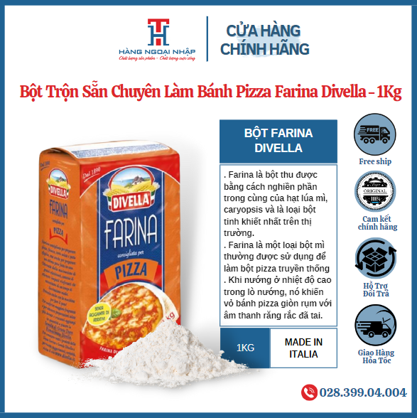 Bột Chuyên Làm Bánh Pizza Farina Divella - 1Kg [Date 30/11/24]