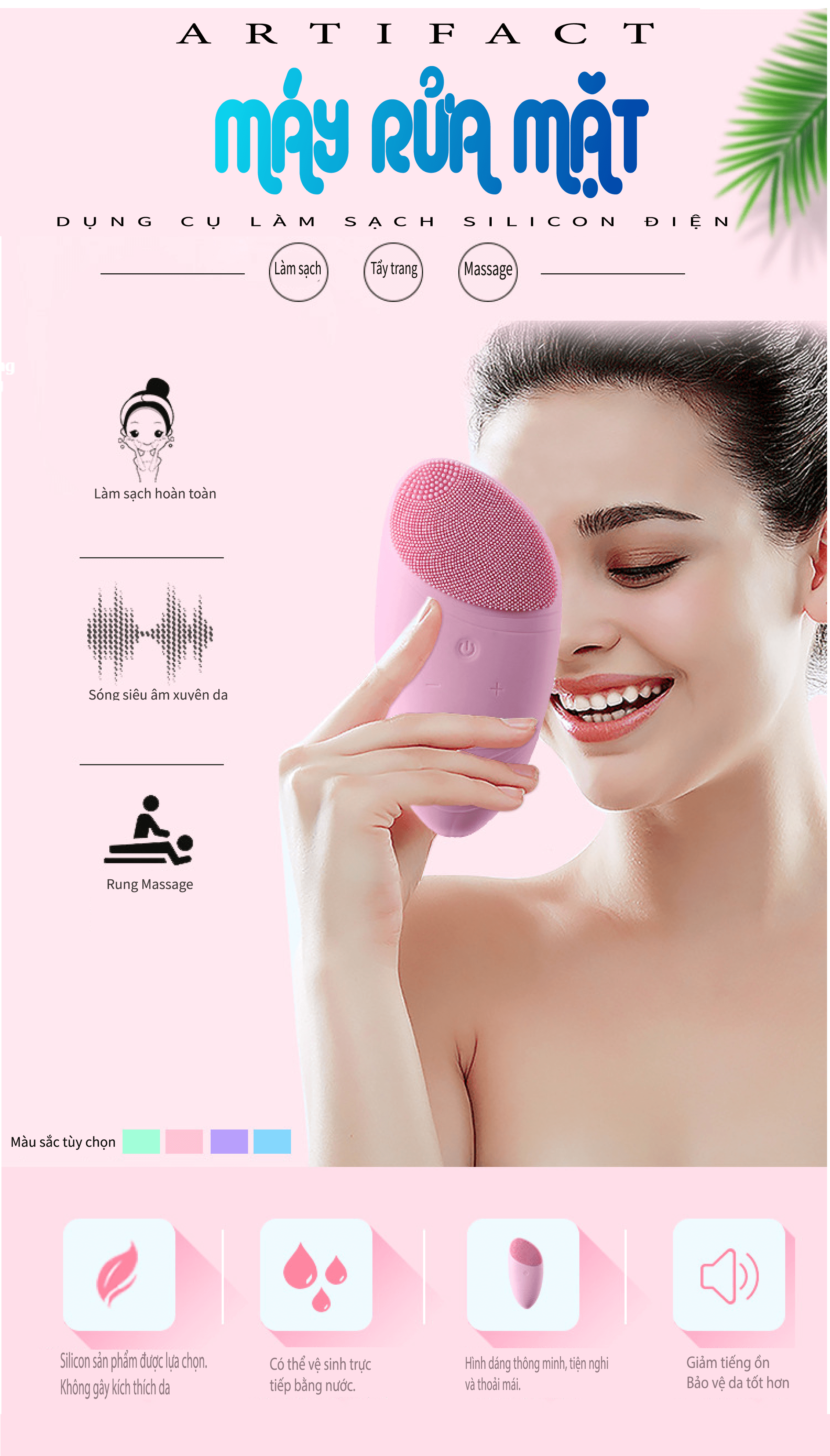 Máy rửa mặt aikedili sonic summer look