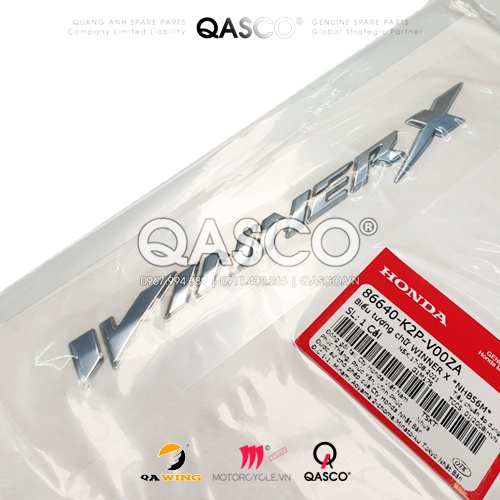 Tem nổi HONDA chữ WINNER X (RS150 V3) (Màu bạc) (86640K2PV00ZA) QASCO