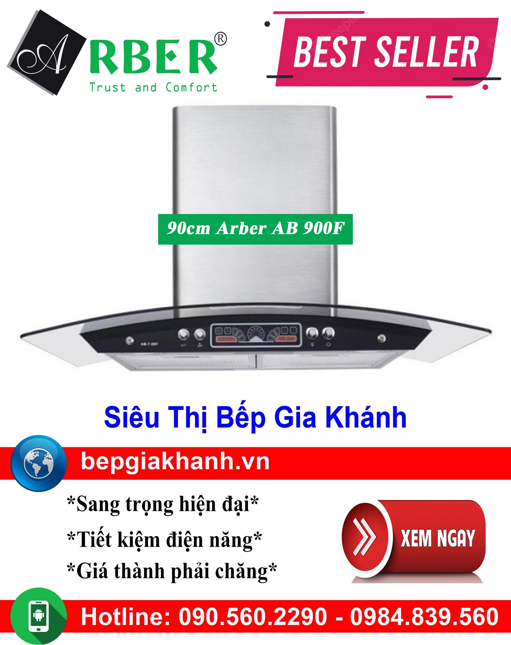 [HCM]Máy hút mùi kính cong 90cm Arber AB 900F, máy hút mùi nhà bếp, máy hút mùi bếp, máy hút mùi kính cong, máy hút mùi canzy, máy hút mùi mini, máy hút mùi âm trần, máy hút mùi electrolux, may hut mui