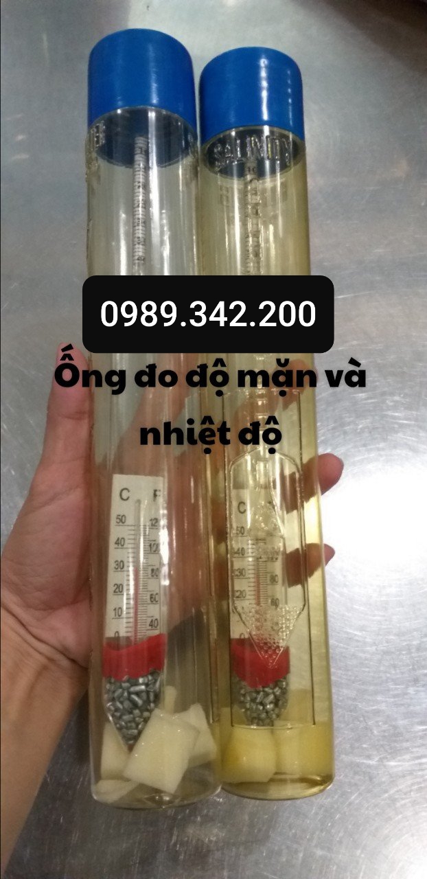 Combo 2 ống đo độ mặn và nhiệt độ/Cây đo nhiệt kế và độ mặn