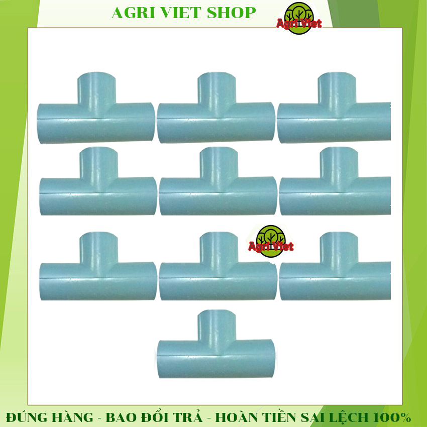 Bộ 10 chữ T 21 ren trong 21 nhựa  PVC dùng nối các béc tưới ống nối có ren ngoài 21 mm
