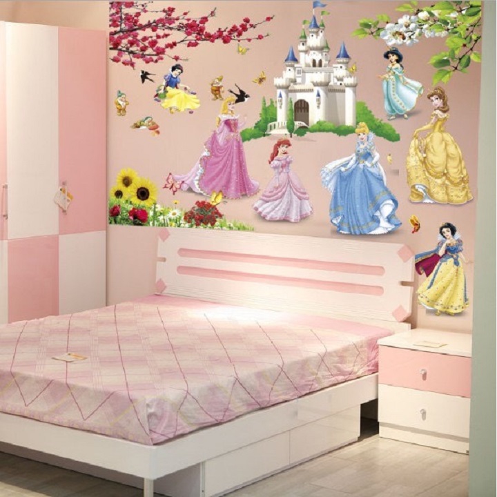 [HCM]Decal dán tường hình công chúa cho bé