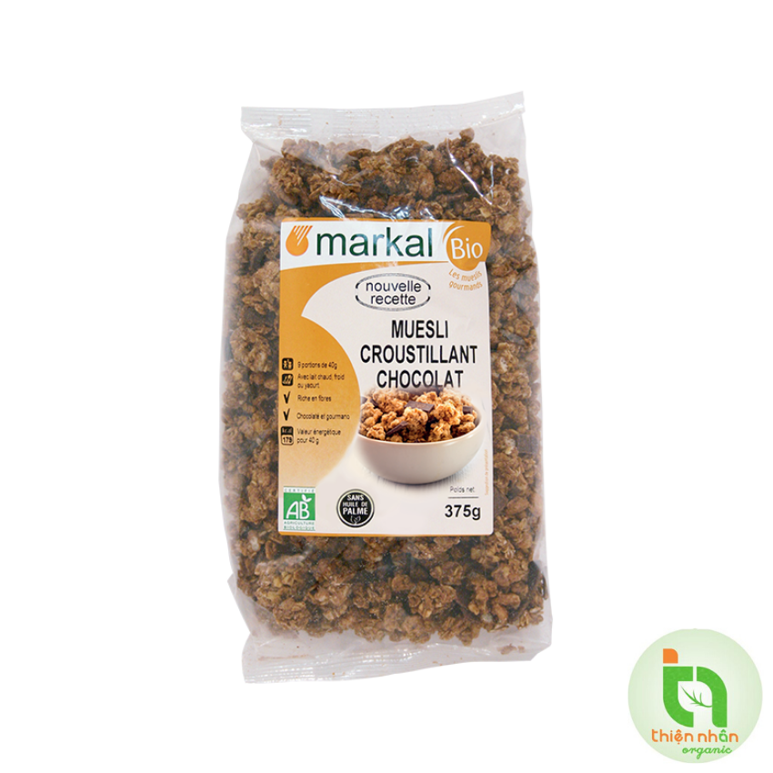 Ngũ cốc muesli giòn sô cô la hữu cơ Markal 375g