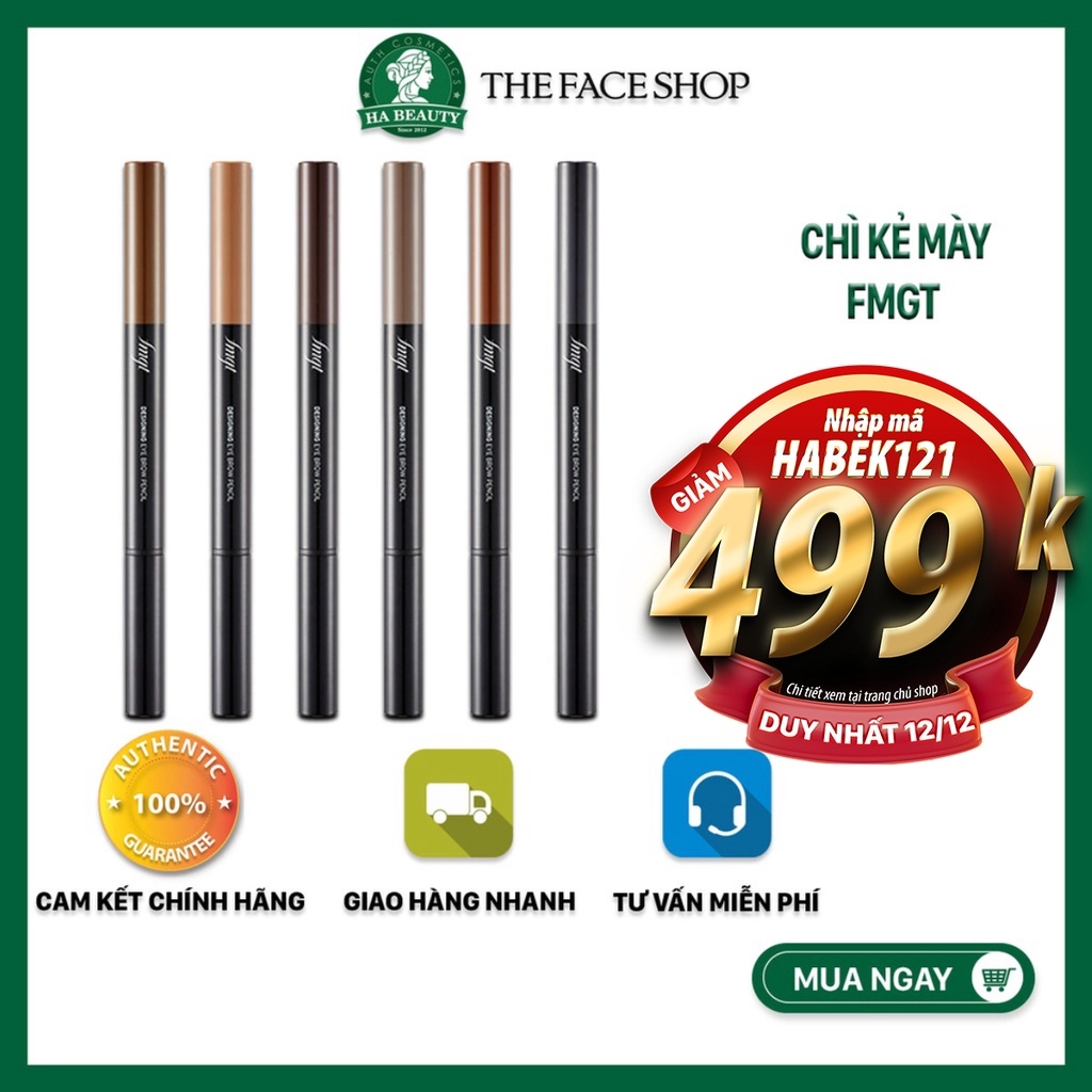 ☬❄ Chì kẻ mày trang điểm chân mày lông mày The Face Shop fmgt Designing Eyebrow Pencil 0.25g