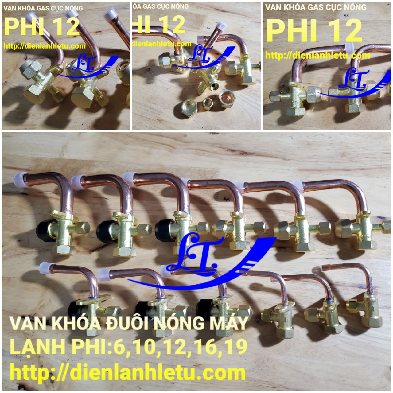 Van khoá gas dàn nóng điều hòa phi 12 - van đuôi nóng máy lạnh phi 12