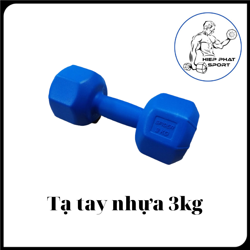 Tạ tay 3kg bát giác màu xanh dương