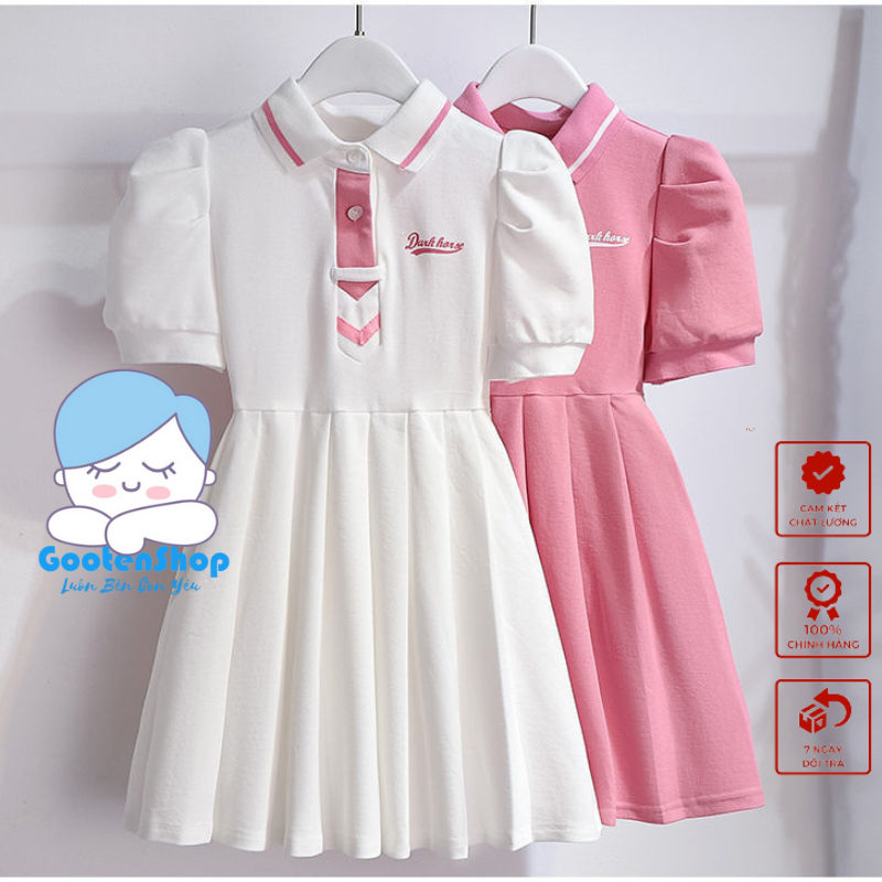Girls dress Western style children polo dress kids clothes big size girl dress ladies short sleeve dress for 12T